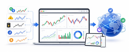Multi-device web terminals and global market conditions
